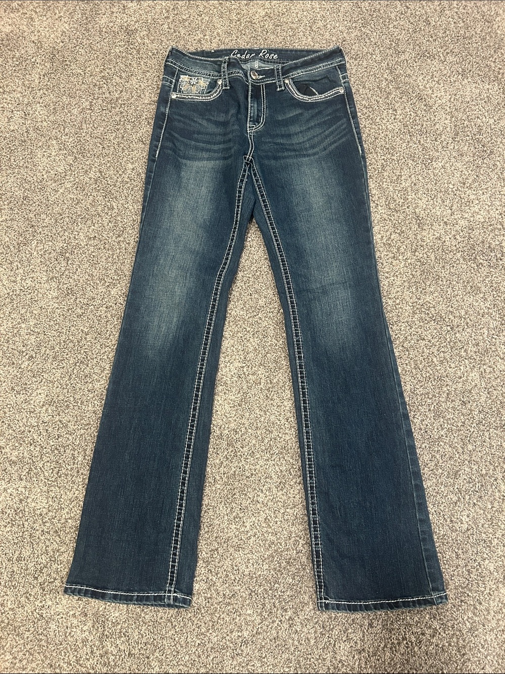 Cedar Rose Dark Wash Bootcut Jeans - Blue 28